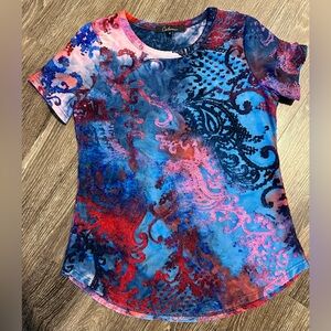 Vibrant Abstract Short Sleeve Top